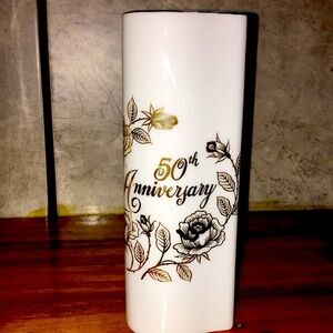 1960s Vintage 50th Anniversary Heart Shape Bud Vase Gift Party Decor Centerpiece